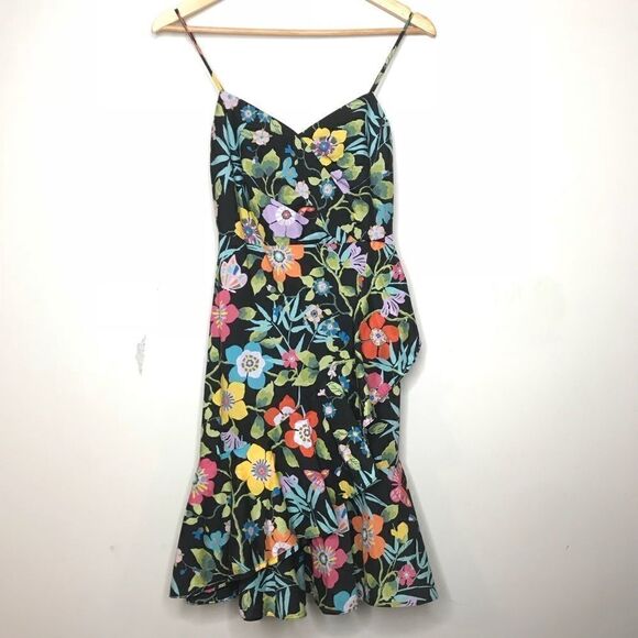 J. Crew Sz 0 Ruffle Dress Liberty Spaghetti Strap - Picture 2 of 7
